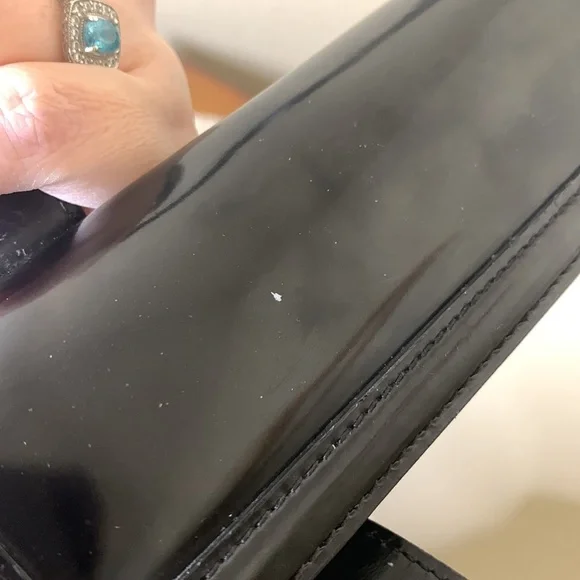 🎉HP🎉 Vintage Ralph Lauren Patent Black Handbag - Picture 10 of 13